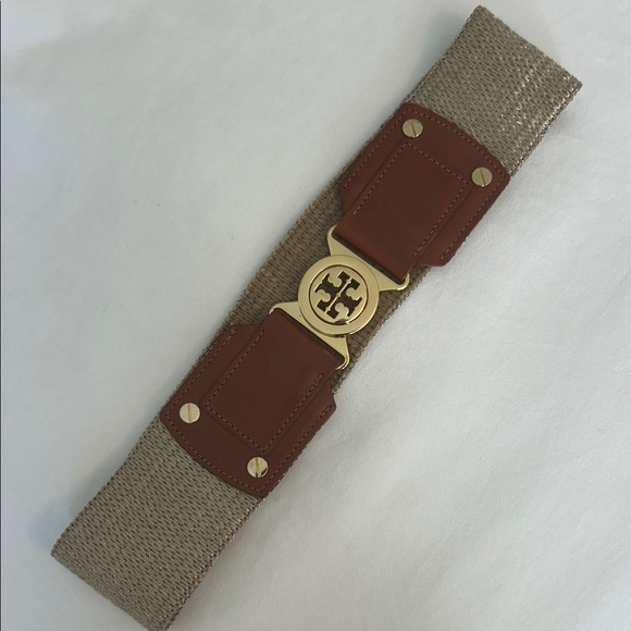 Tory Burch Accessories - Tory Burch Gold and Brown Belt with Gold Buckle stretchy